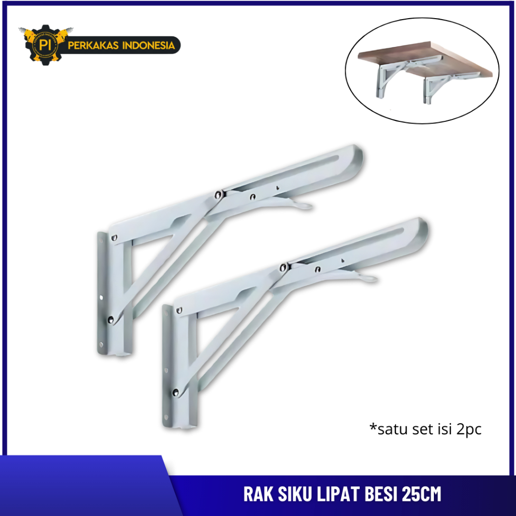 Jual Rak Siku Lipat Besi 25CM Terbaru Set isi 2 Pcs Folding Shelf ...