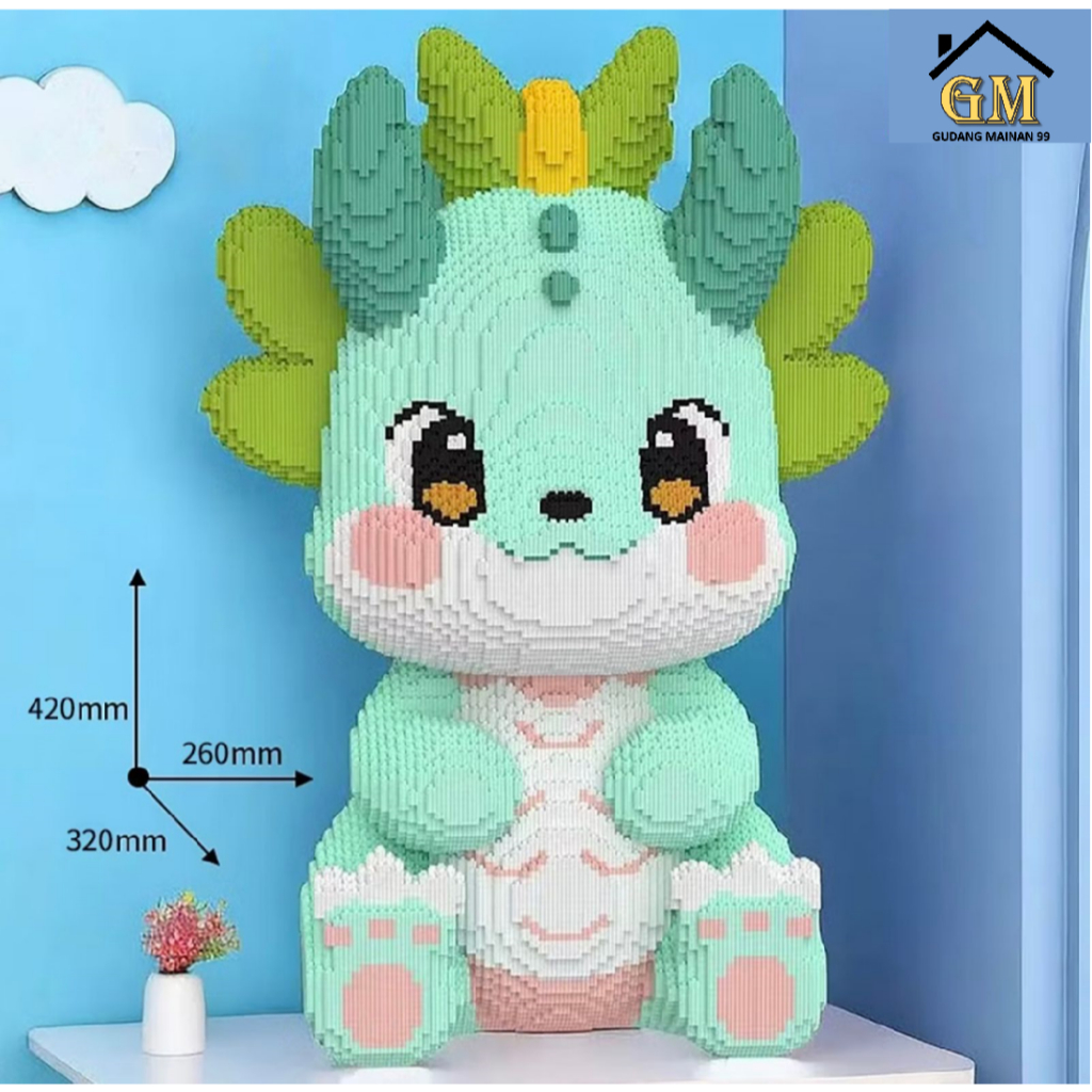 Jual Nano Blocks BIG DRAGON Series 3D Model, Mainan Blok Susun Naga ...