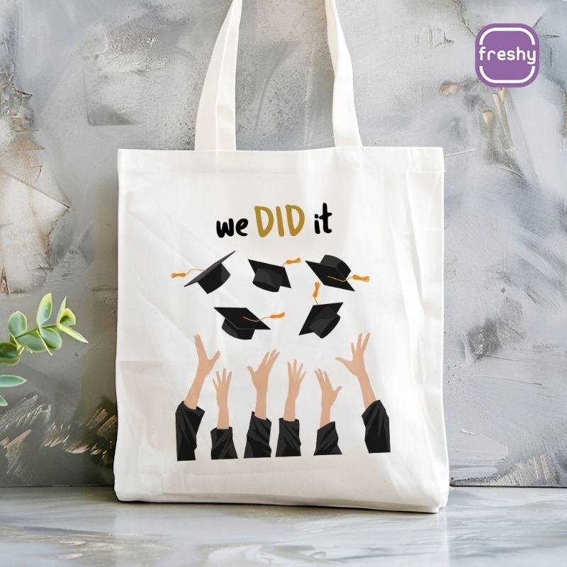 Jual Totebag Happy Graduation Tote Bag Tas Kado Wisuda Kanvas Lucu ...