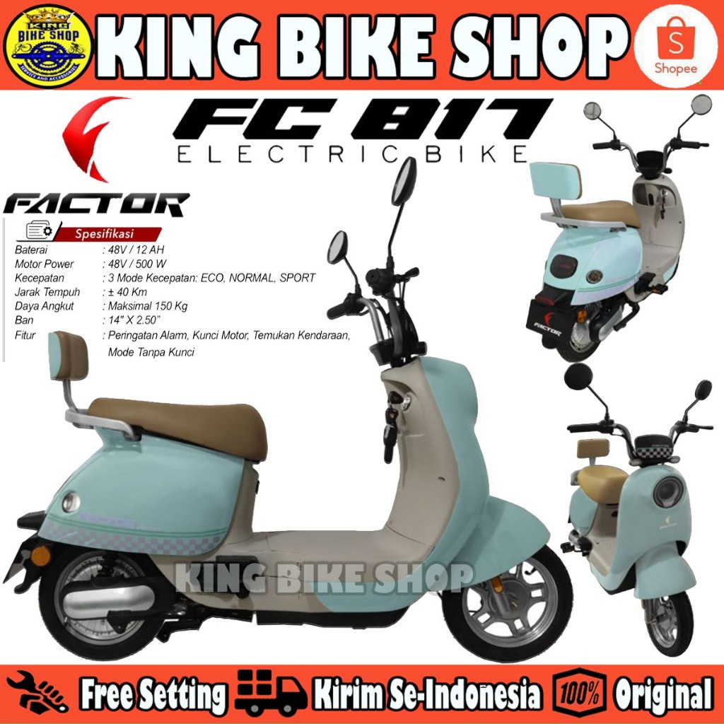 Jual Sepeda Listrik FACTOR FC 817 BY PACIFIC 500 Watt Electric E Bike ...