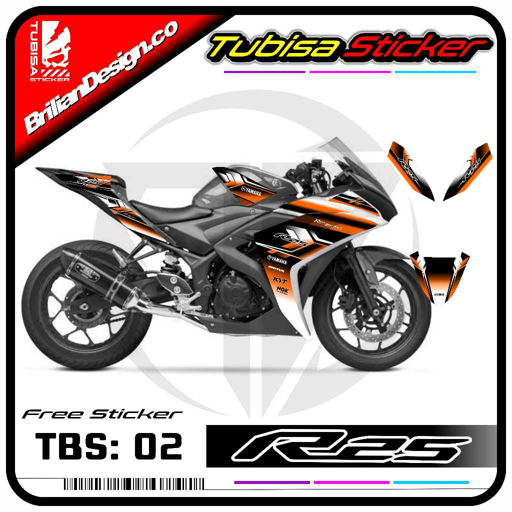 Jual Sticker Striping Yamaha R25 - Stiker Striping Variasi R25. TBS.02 ...