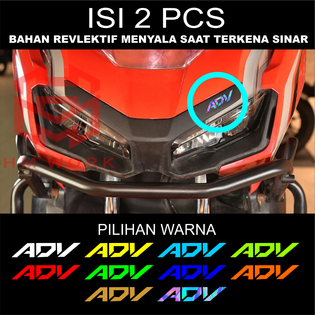 Jual STICKER CUTTING ADV 150 / 160 UNTUK DEPAN / REFLEKTIV NYALA ISI 2 ...