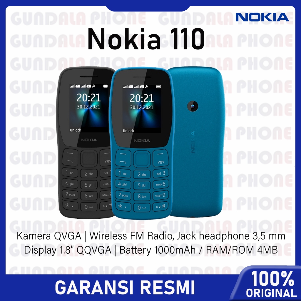 Jual Nokia 110 Dual Sim Card / Camera / MP3 FM Radio / Support Micro SD ...