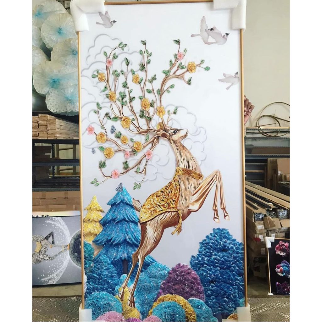 Jual Lukisan Dinding Diamond Crystal Painting 5 D Bentuk Persegi Frame ...