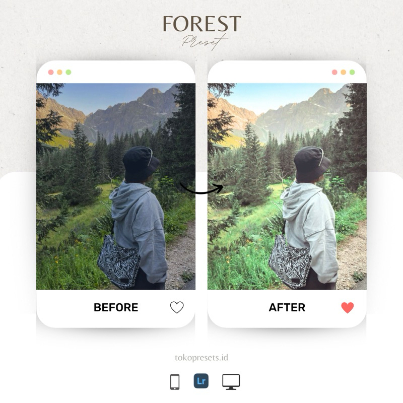 Jual 10 Preset Lightroom Aesthetic Forest | Filter Lightroom Mobile DNG ...