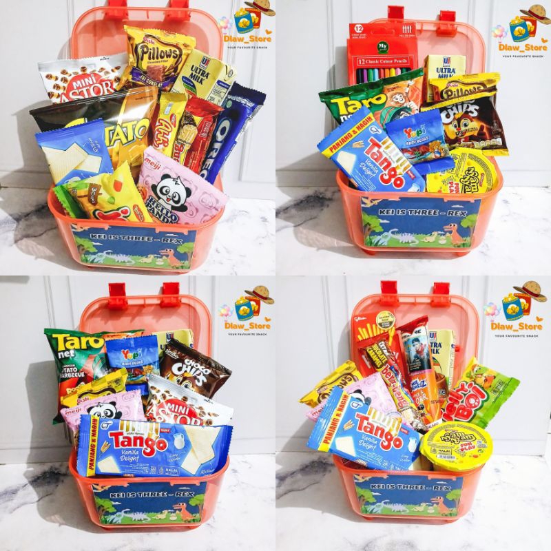 Jual Paket snack ulang tahun anak container premium / goodie bag ...