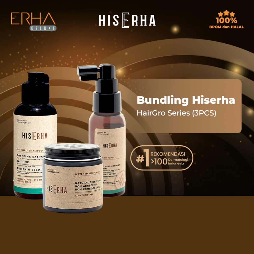 Jual HIS ERHA Perawatan Rambut Rontok Pria Hairgro Shampoo 100ml ...