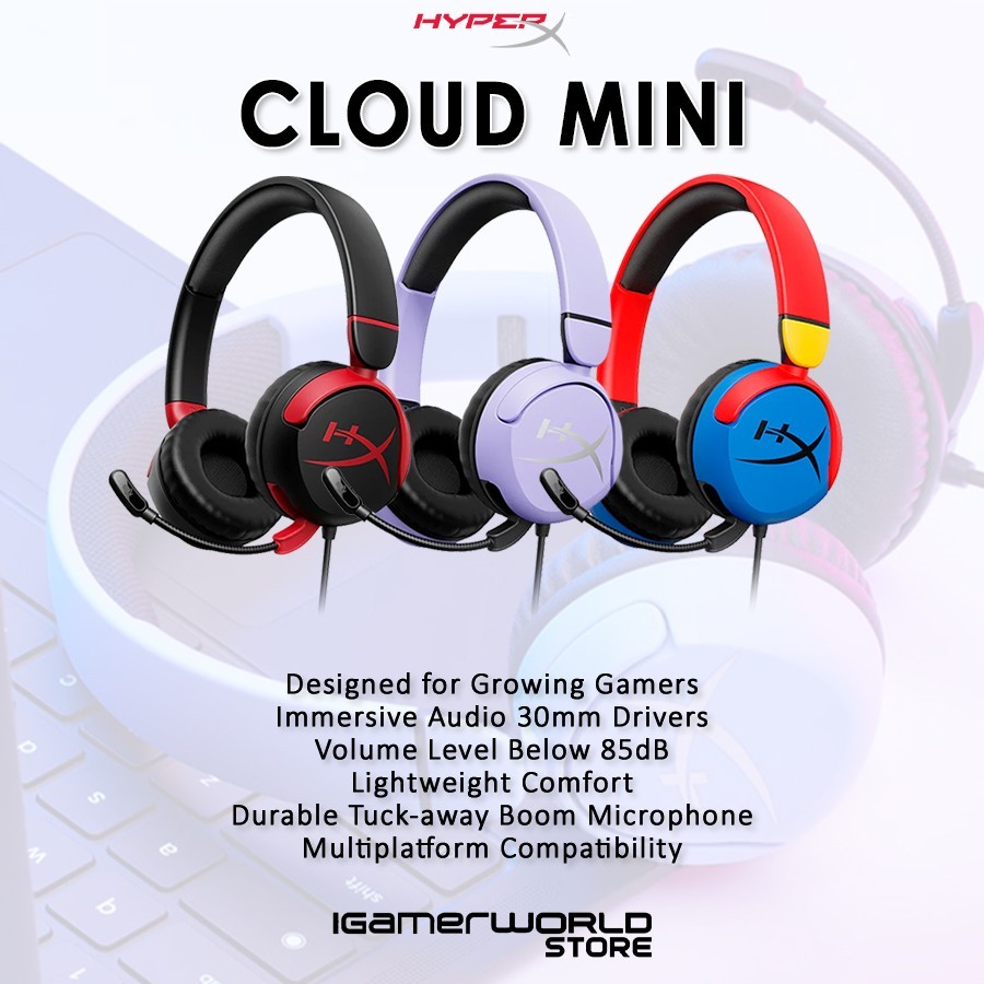 Jual HyperX Cloud Mini Wired Multiplatform Gaming Headset | Shopee ...
