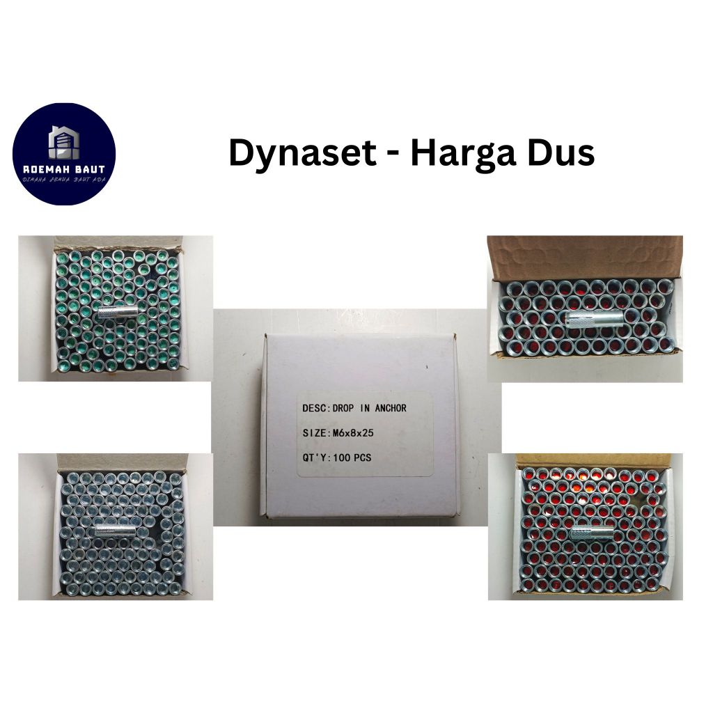 Jual Dynaset Drat Mili dan Inci || Anchor Wall M6 (1/4), M8 (5/16), M10 ...