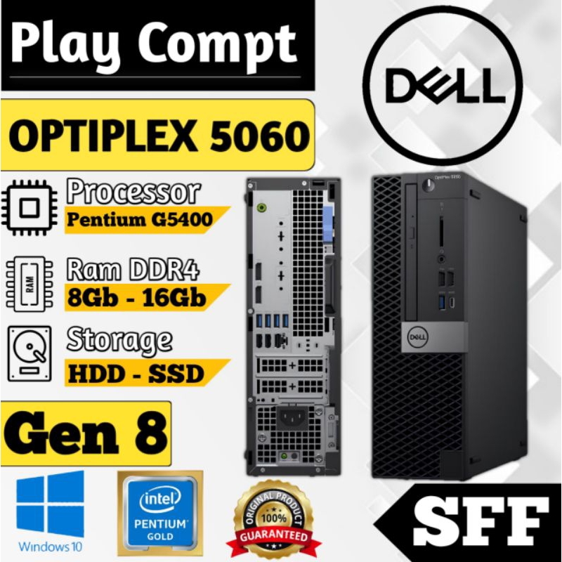 Jual PC Dell Optiplex 5060 SFF / Pentium Gold G5400 @3.70GHz/ Ram 8Gb ...