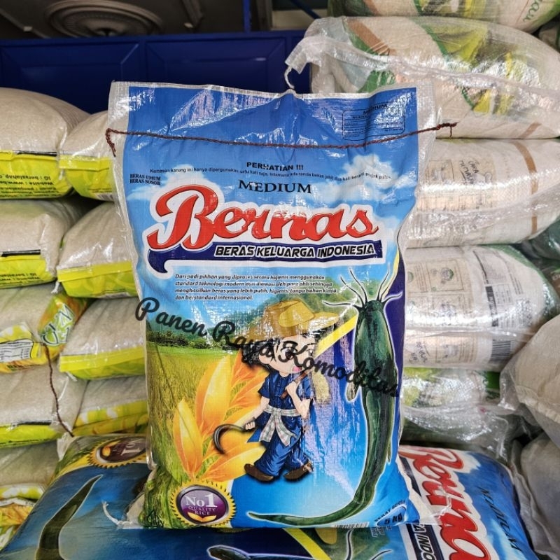 Jual Beras Medium Bernas 5kg | Shopee Indonesia