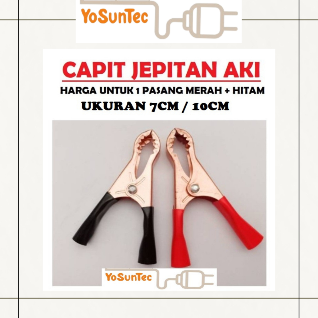 Jual Jepit Aki/ Jepit Buaya 7 cm / 10.5 cm 50A SET PER PASANG Capit ...