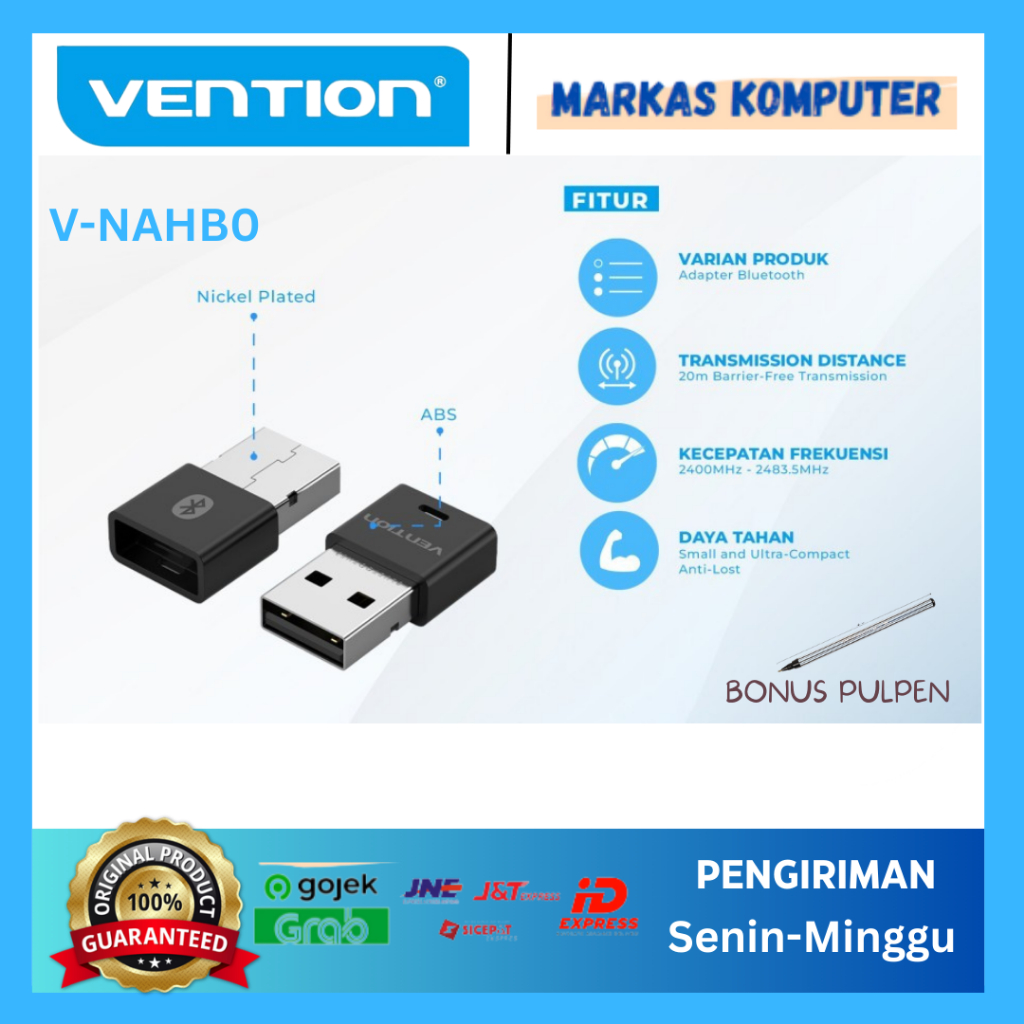 Jual VENTION NAHB0 USB Bluetooth 5.3 Adapter Mini Black | Shopee Indonesia