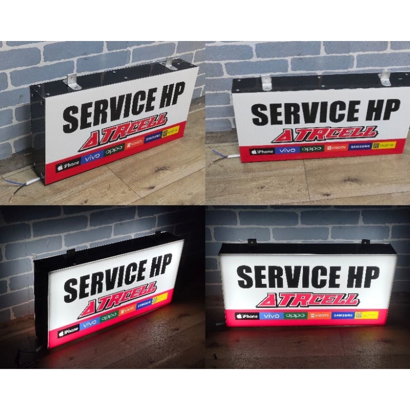 Jual NEON BOX CUSTOM NAMA (SERVICE HP) 2 SISI UKURAN 20X40CM | Shopee ...