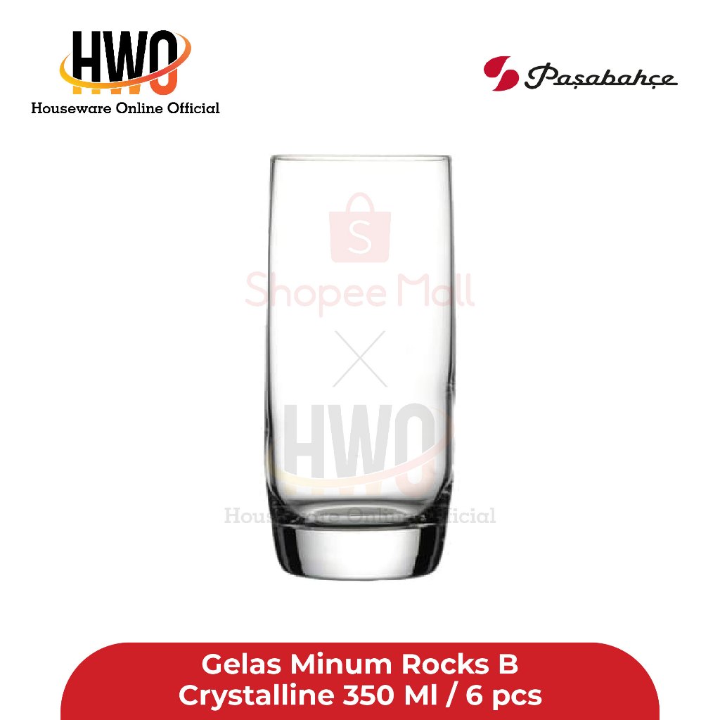 Jual Pasabahce Gelas Minum Rocks B Crystalline 350 Ml / 6 pcs | Shopee ...