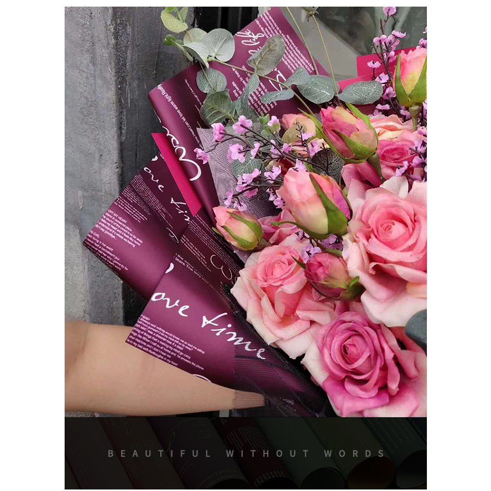 Jual Flower Wrapping Bicolor 2Side Writing Cellophane Paper Korean ...