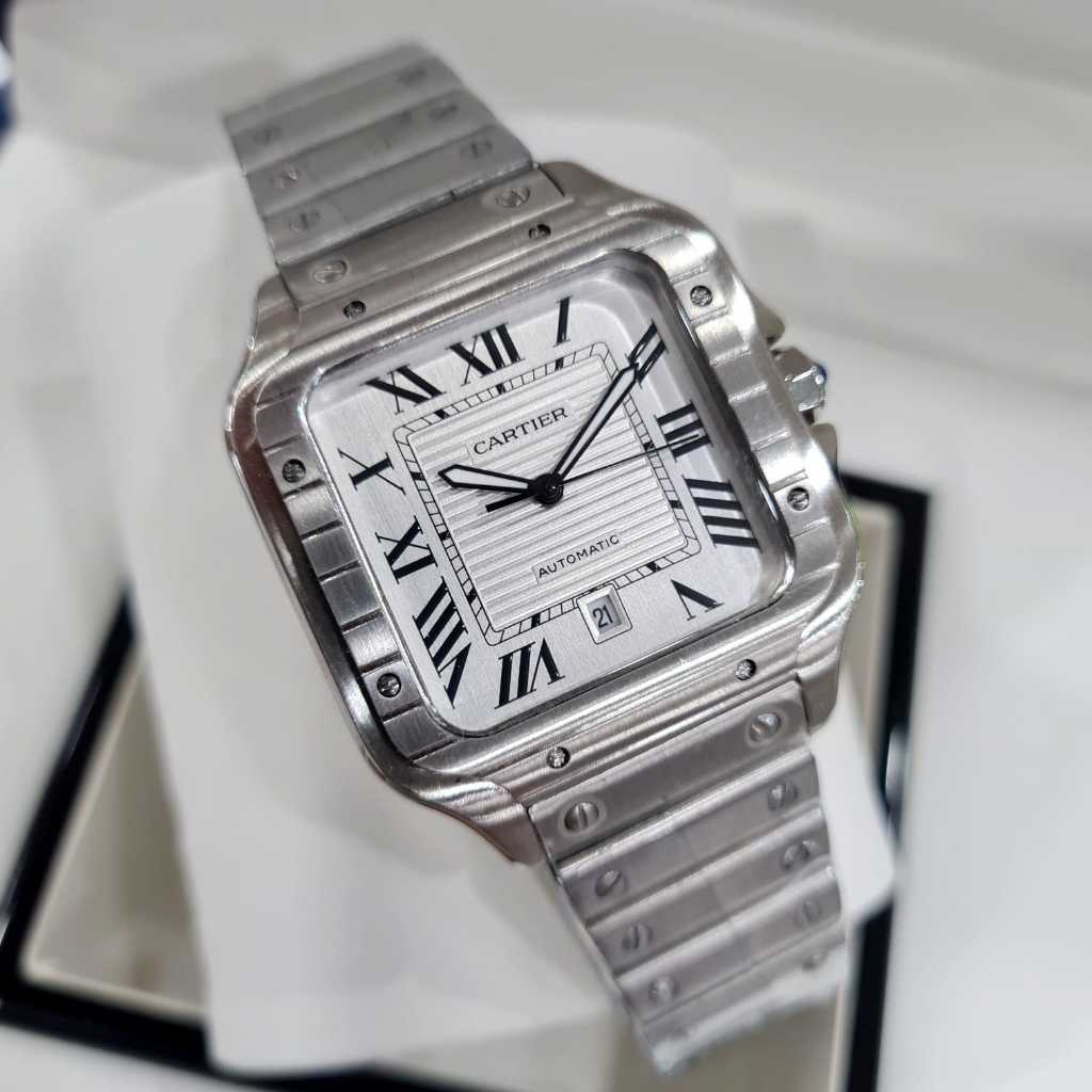 Jual Jam Tangan Pria Cartier Original Baterai Stainless Steel 40mm Include Box Shopee Indonesia