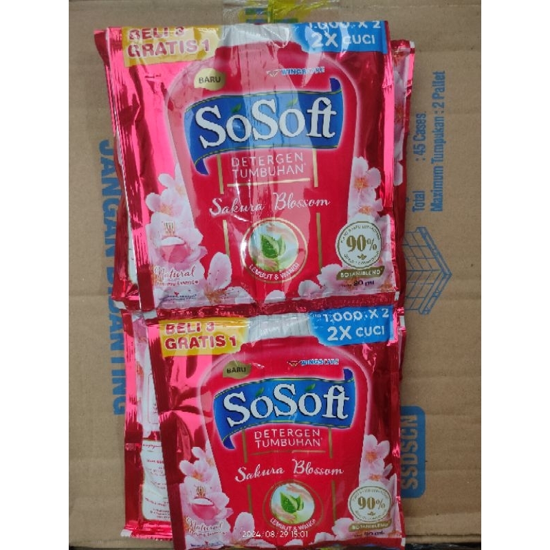 Jual So Soft Detergen Cair Renceng isi 16 Saset | Shopee Indonesia