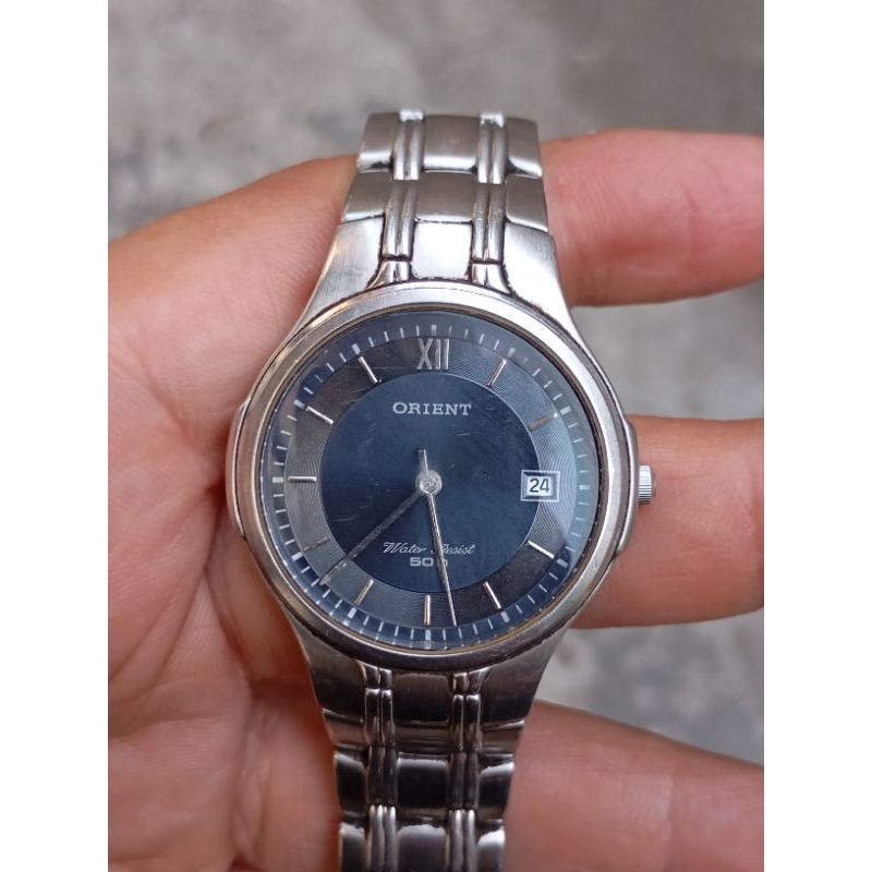 Jual jam tangan orient quartz blue dial second bekas original | Shopee ...