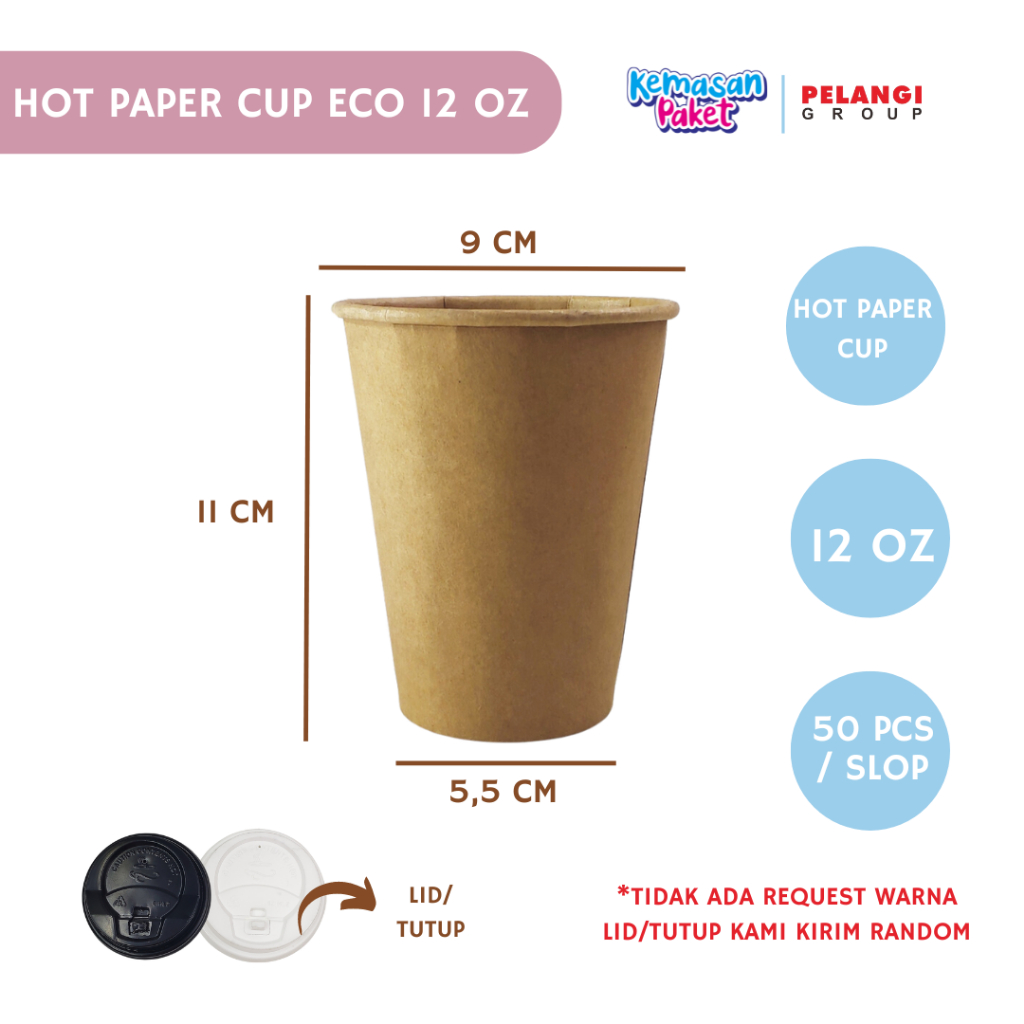 Jual HOT PAPER CUP 12 oz COKLAT GELAS KERTAS TAHAN PANAS / HOT PAPER ...