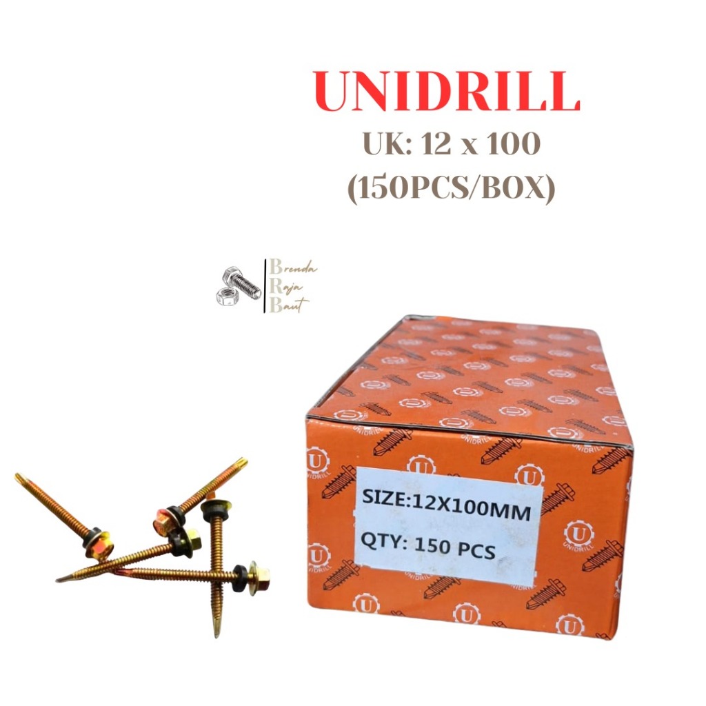 Jual BAUT ROOFING KUNING 12x100 150 pcs / SATUAN SEKRUP BAJA RINGAN ...