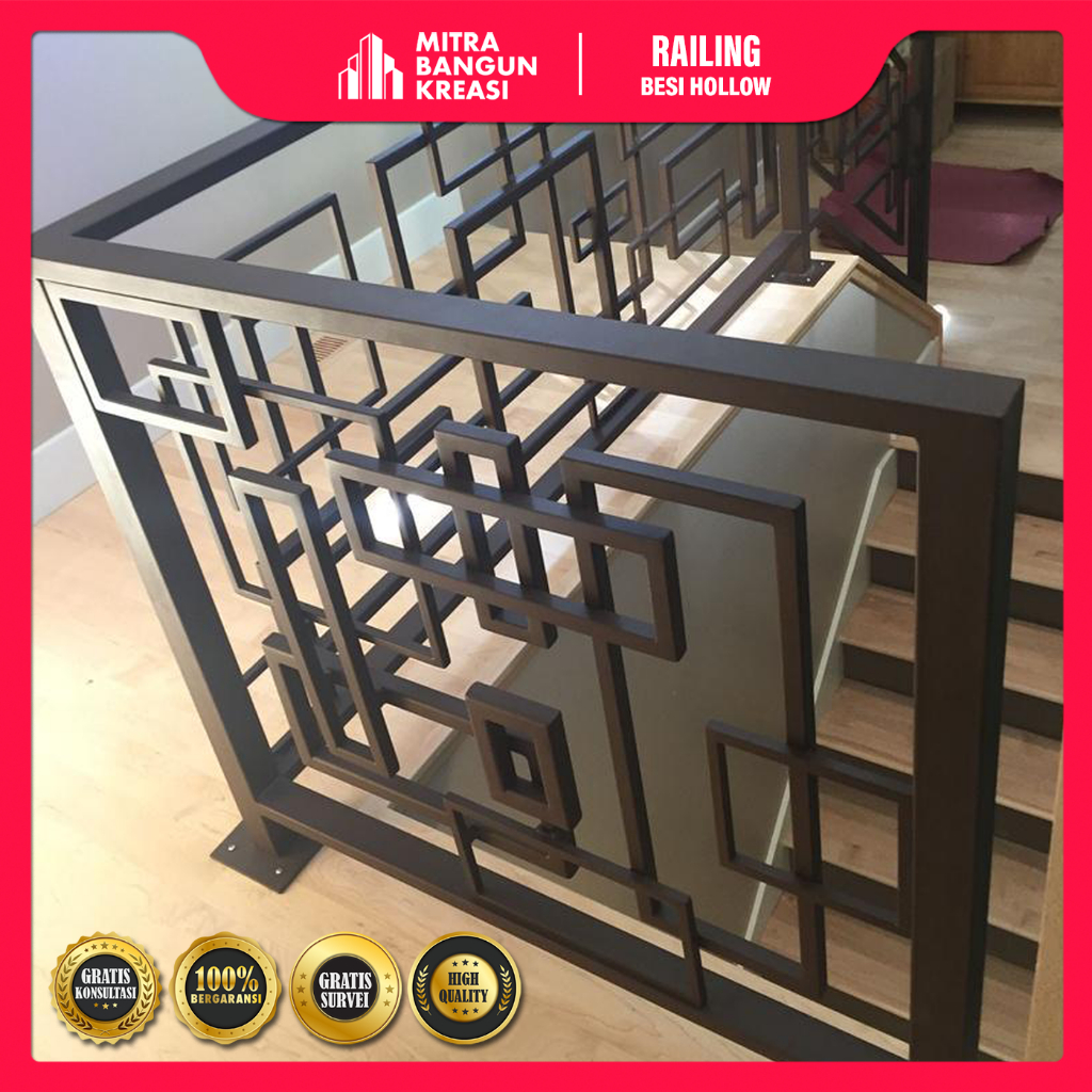 Jual Railing Balkon Rumah Besi Hollow Galvanis Minimalis Modern Estetik ...
