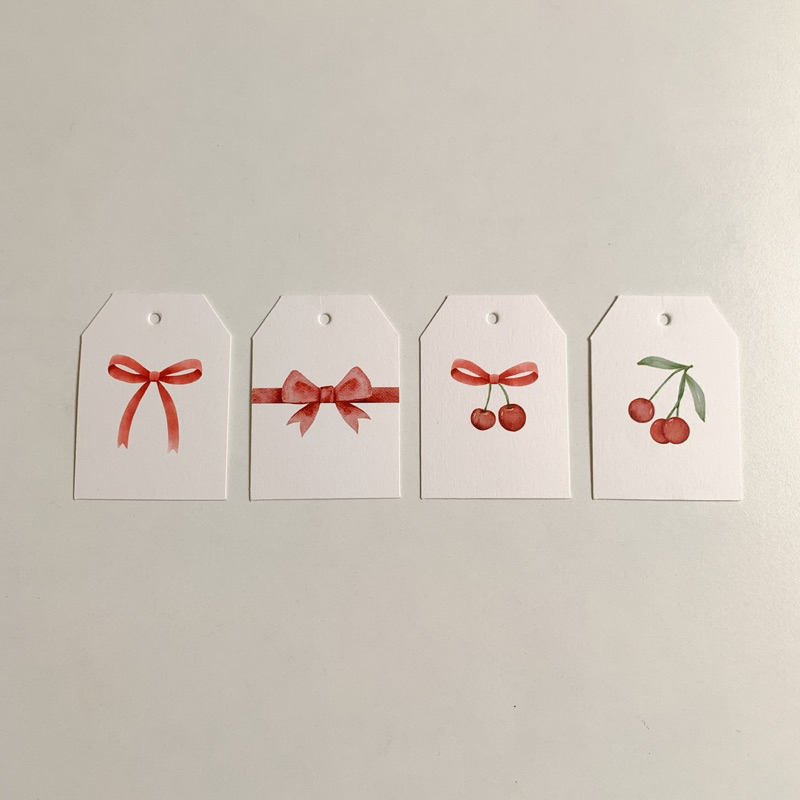 Jual Red Couquette Gift Tag Pack / Hang Tag / Kartu Ucapan | Shopee ...