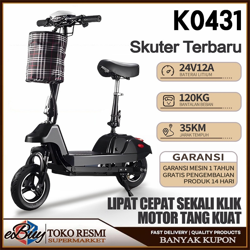ebuy nyaman dan praktis/daya tahan 35 km/motor 10 inci 350W/Skuter Elektrik Listrik Lipat