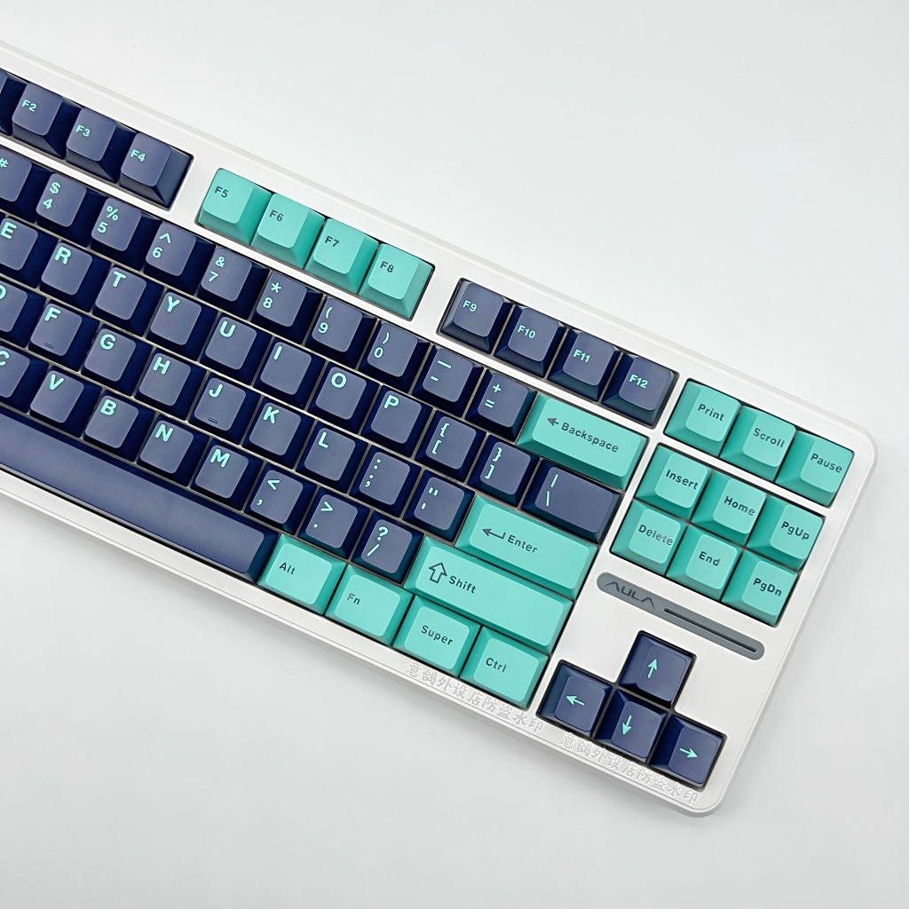 Jual Bijou AQUA AQ121 Dual color blue PBT 121 keys Cherry Keycap Set ...