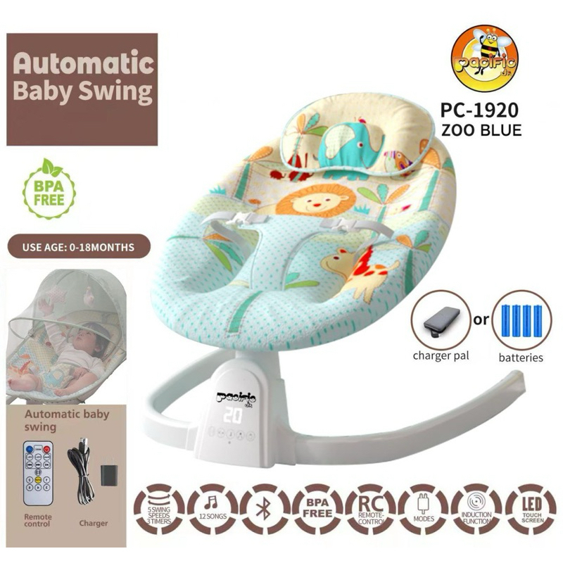 Jual Pacific Elegant Automatic Swing Bed PC 1920 Bouncer Ayunan Otomatis Pacific Shopee Indonesia