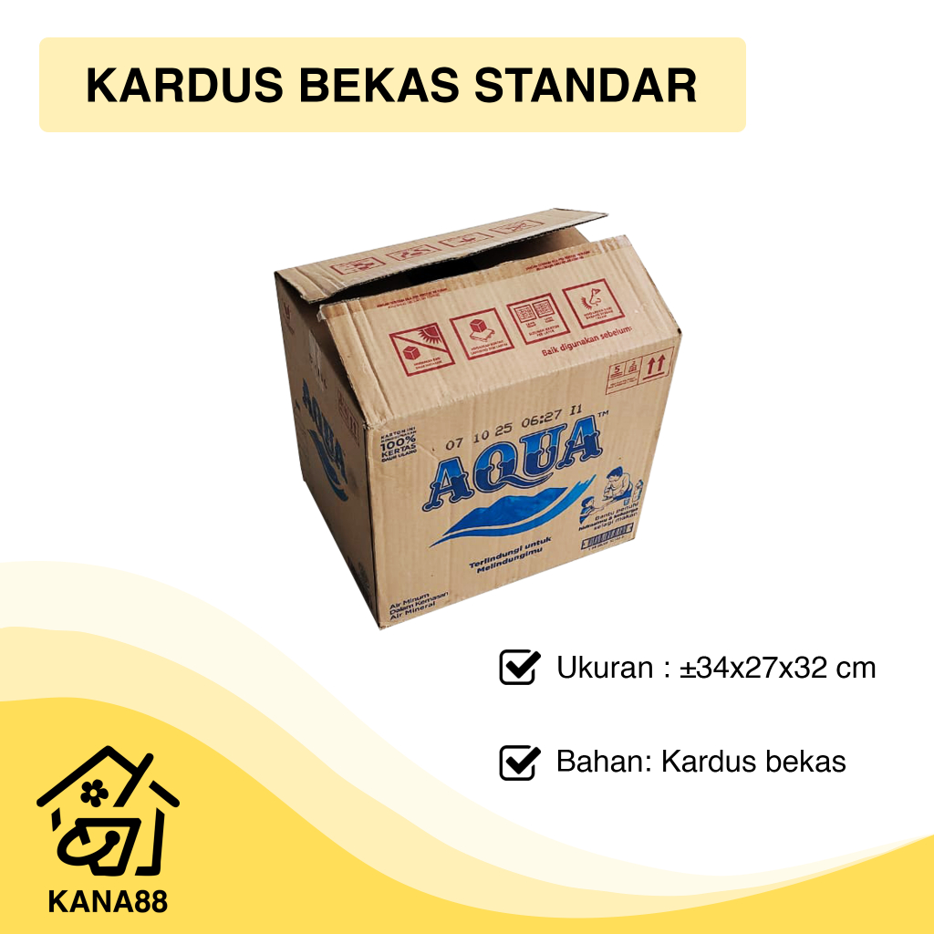Jual Kardus Bekas Standar Aqua Ukuran Seragam Cardboard Box Storage ...