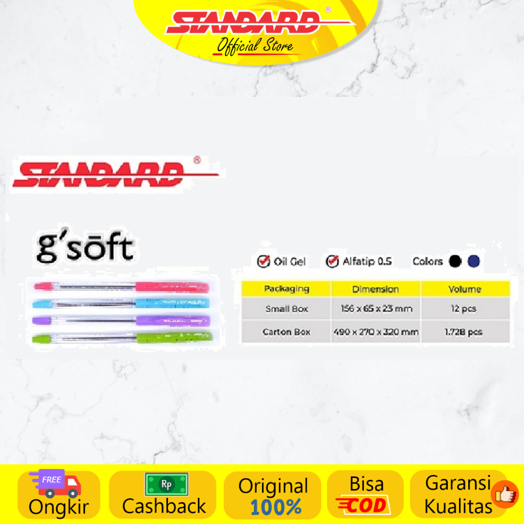 Standard - Pulpen G'Soft 0.5 ( Alat Tulis / Pen / Ballpoint / Pena ) (5)