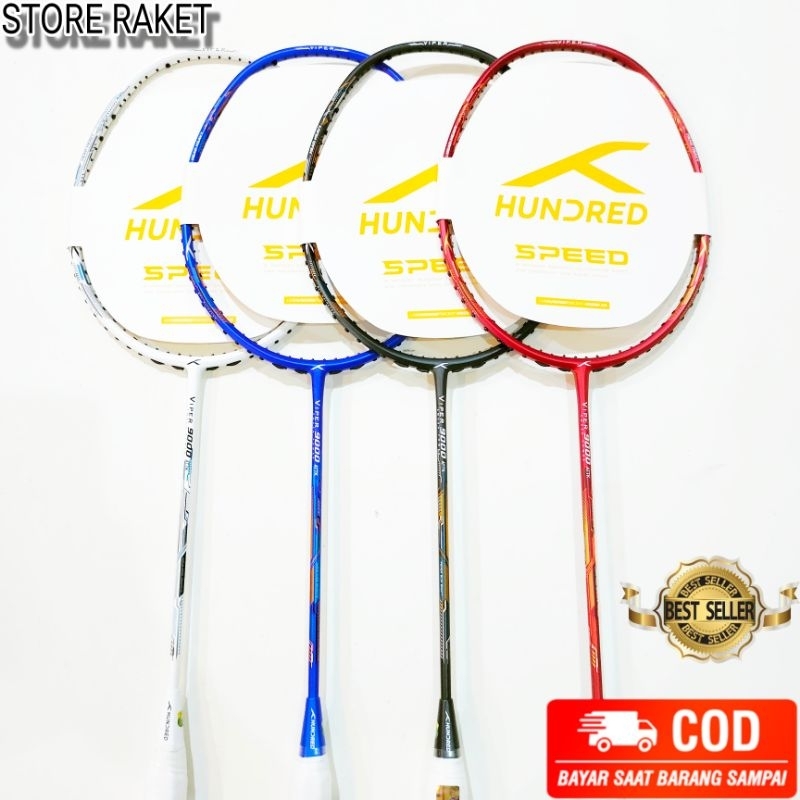 Jual RAKET HUNDRED VIPER 9000 ATTK 32 LBS ORIGINAL SIAP PAKAI | Shopee ...