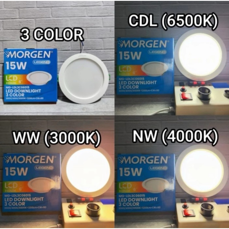 Jual MORGEN LEGEND LED PANEL IB BULAT 15W 15 WATT TRICOLOUR 3 WARNA ...