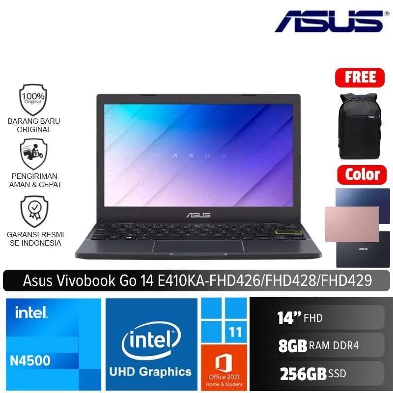 Jual Asus Vivobook Go 14 E410KA FHD426 Intel N4500 8GB SSD 256GB Win11 ...
