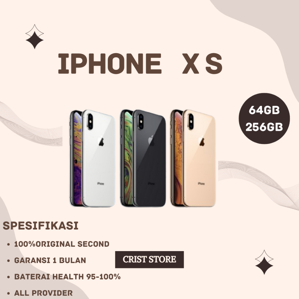 Jual APPLE IPHONE XS/MAX 64GB/256GB SECOND ORIGINAL FULLSET MULUS 100