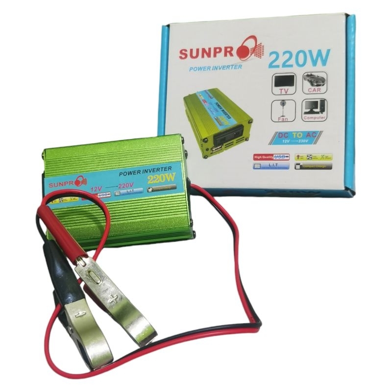 Jual Power Inverter Sunpro 220W DC 12C to AC 230V Original 100 % ...