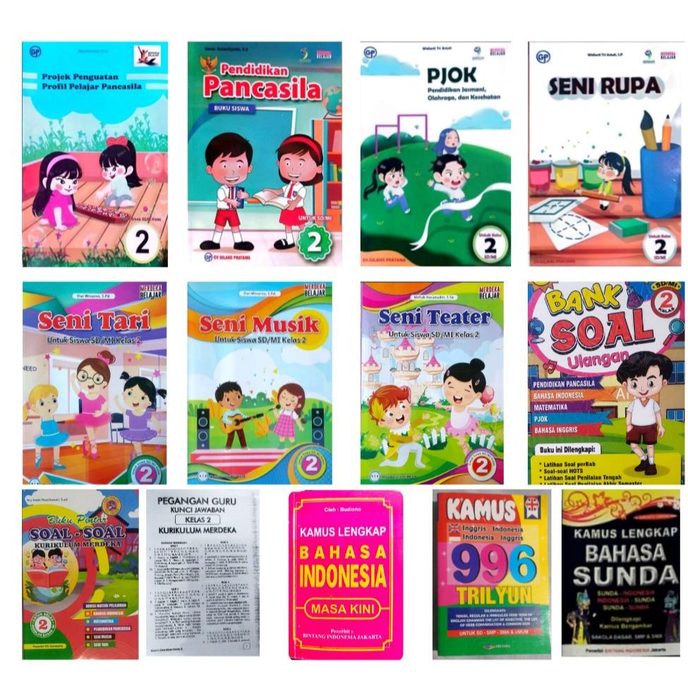 Jual Buku kelas 2 Kurikulum Merdeka Pancasila P5 PJOK Seni Rupa Tari