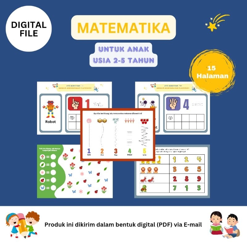 Jual Pdf Printable Worksheet Matematika Anak Belajar Berhitung Shopee