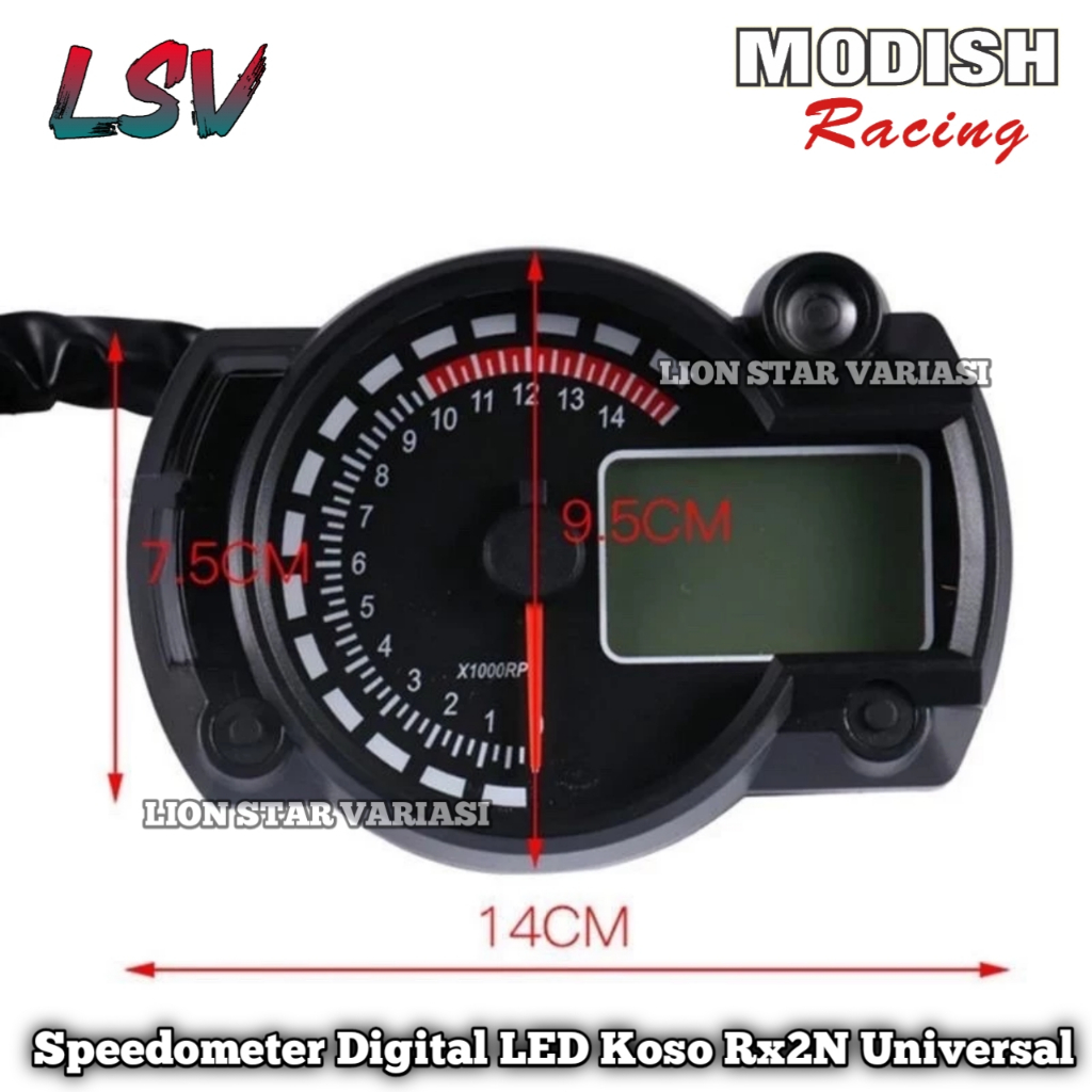 Jual Speedometer Spidometer Digital Model Koso RX2 RX2N Set Socket ...