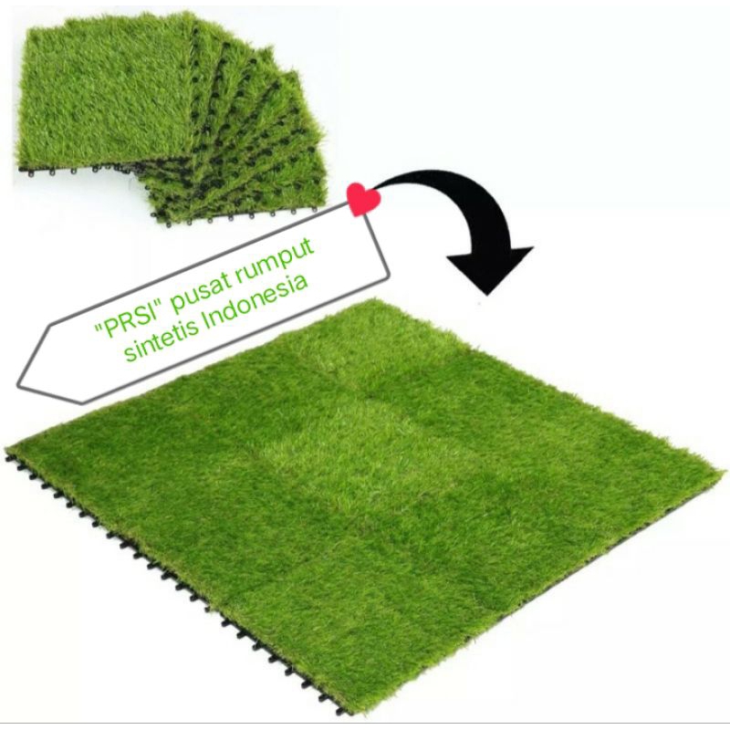 Jual decking tile rumput sintetis type swiss // tebal 2,5 cm// 30 cm x ...