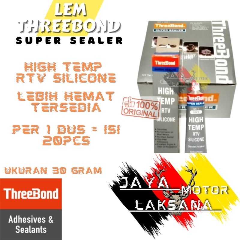 Jual THREEBOND HIGH TEMP RTV SILICONE GREY ABU ORIGINAL LEM PACKING ...