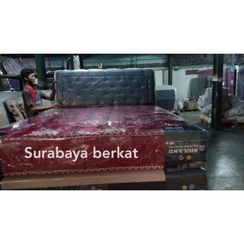 Jual spring bed set bigland deluxe reguler( kasur dipan dan sandaran ...
