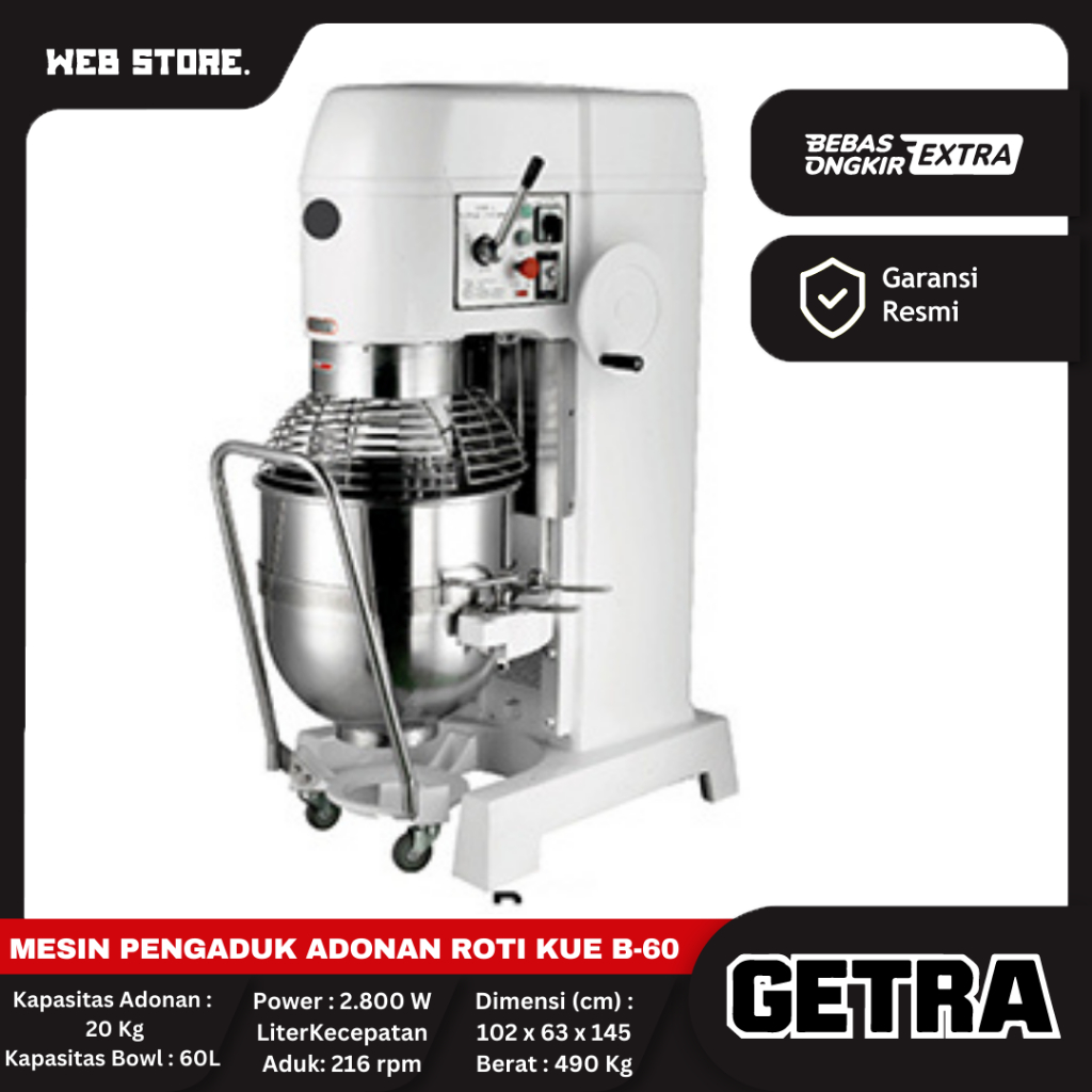 Jual Planetary Dough Mixer 60L Mesin Pengaduk adonan Roti Kue B-60 ...