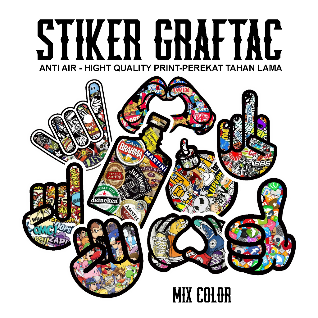 Jual STIKER GRAFTAC WATERPROOF (RANDOM) | Shopee Indonesia