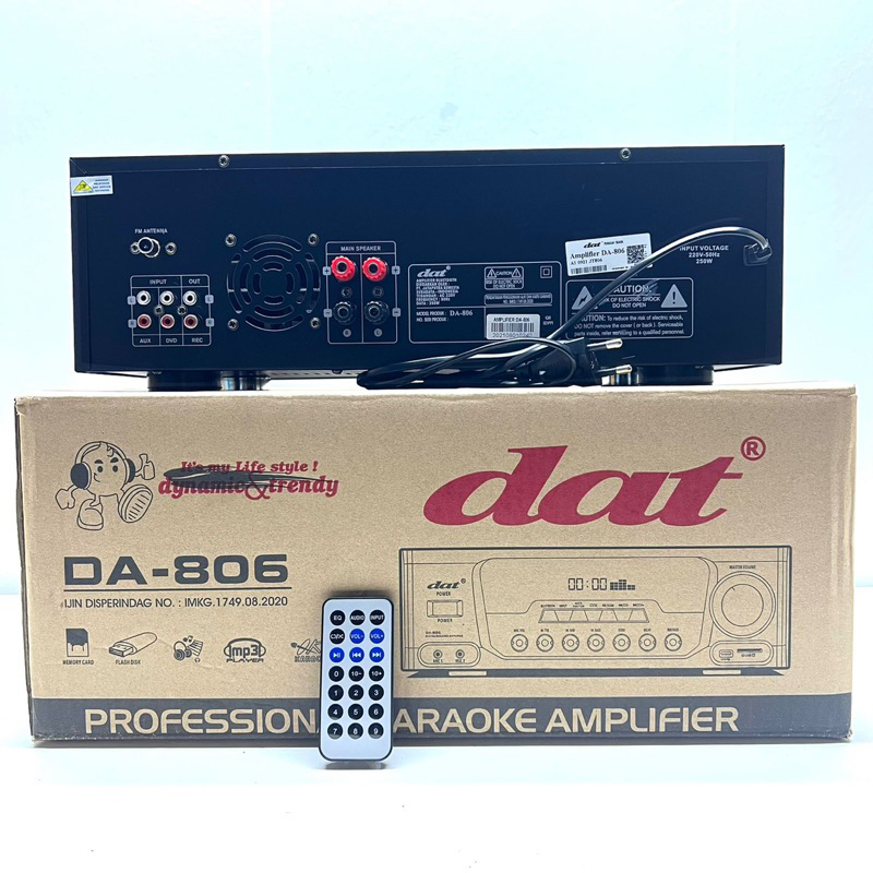 Jual Amplifier DAT DA-806 Bluetooth Usb+Remot+Kabel Antena Original ...
