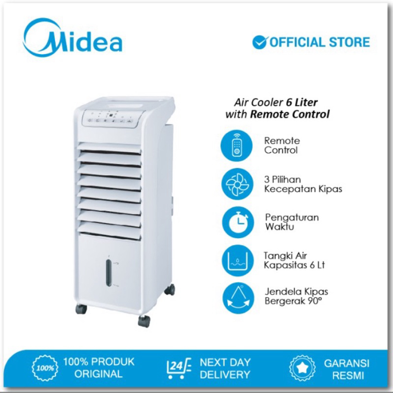 Jual MIDEA AIR COOLER 6 LITER AC 100A || AC100A ADA REMOTE CONTROL ...
