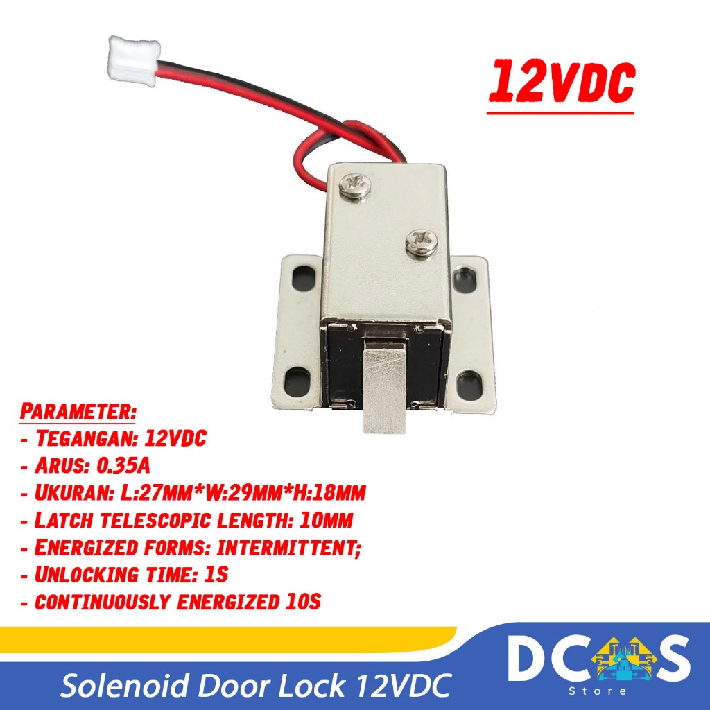 Jual Solenoid Door Lock 12VDC Pengunci Pintu Elektrik Otomatis