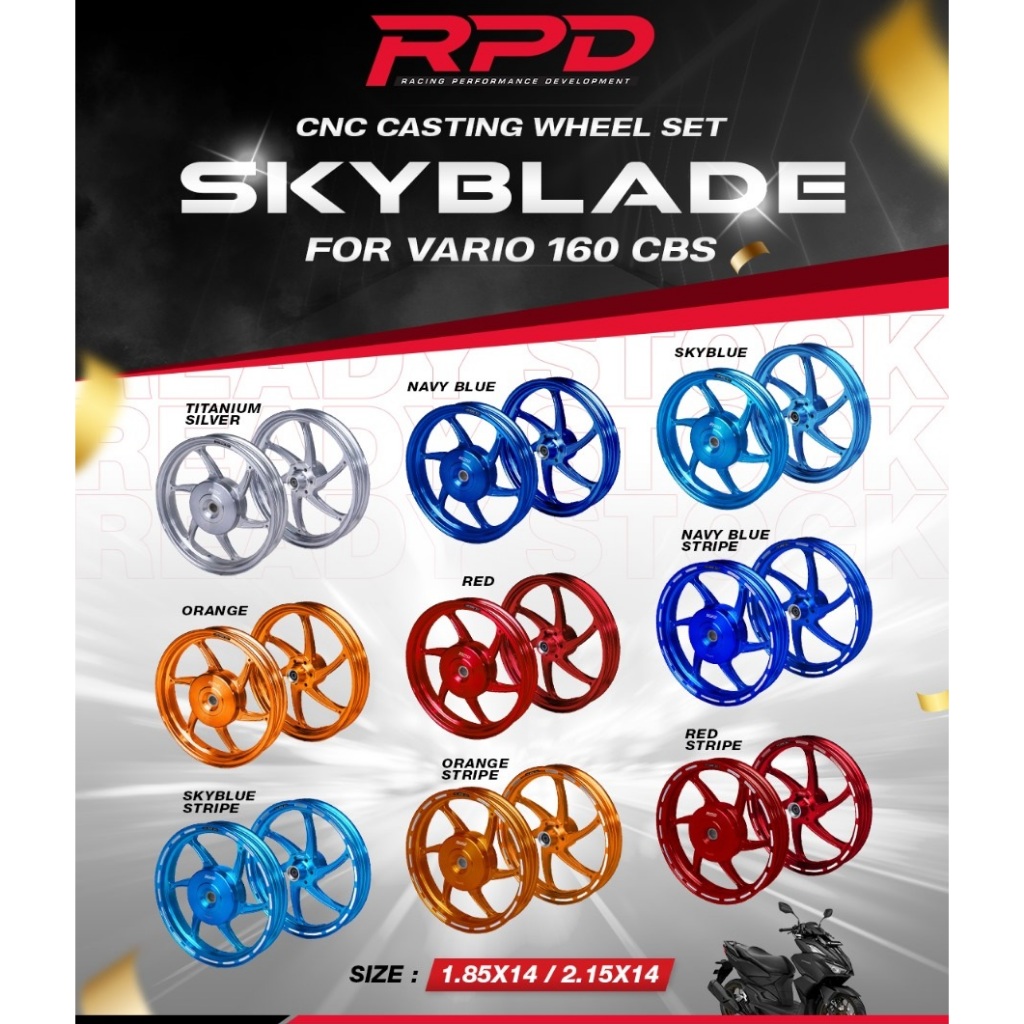 Jual Velg RPD CNC Casting SKYBLADE Vario 160 CBS (185/215x14 inch ...