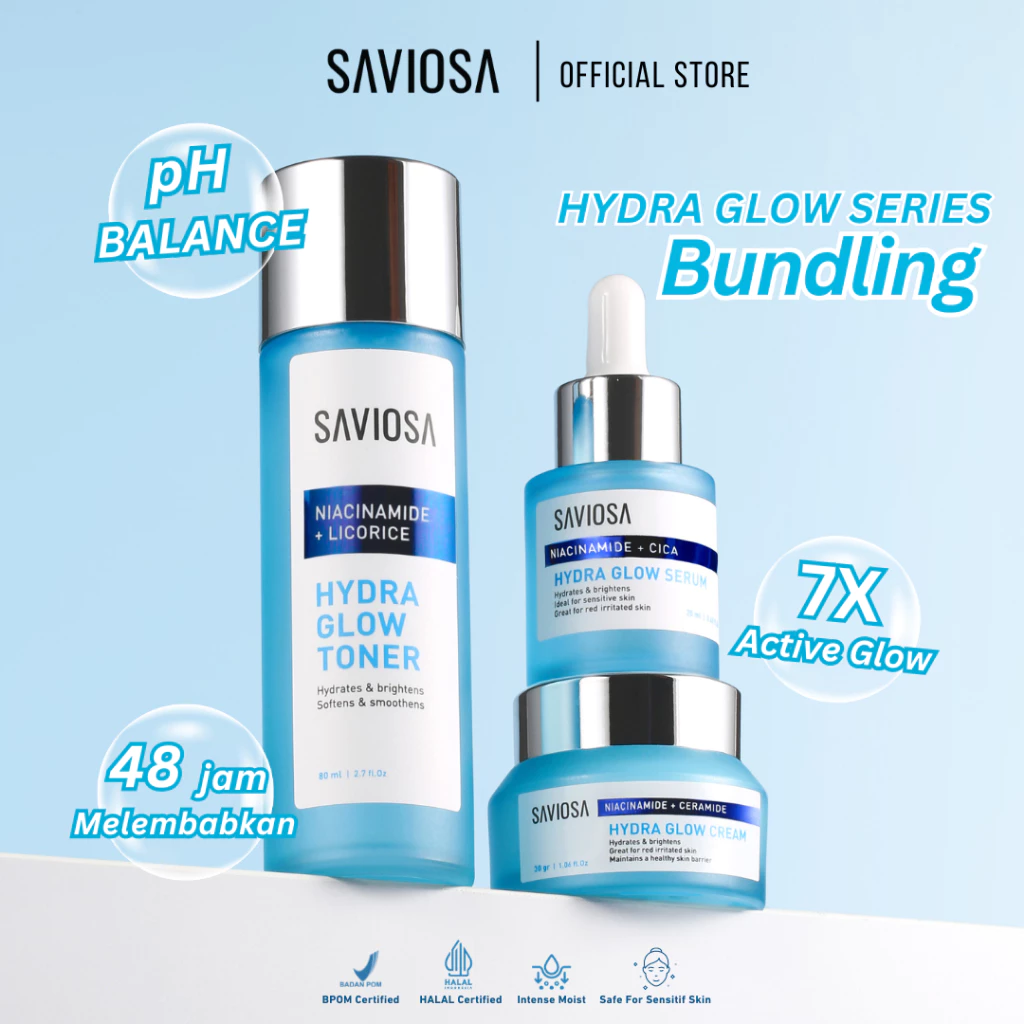 SAVIOSA Hydra Glow Series 1 Paket 3 Pcs Bundling Hemat